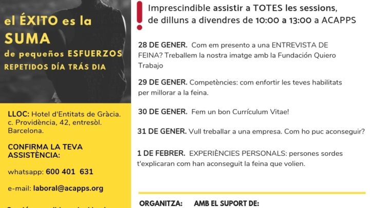 Obert un nou cicle de formació per millorar la recerca de feina.