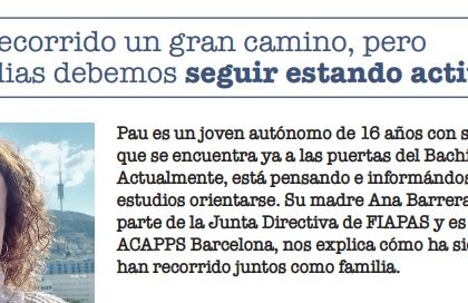 “S’ha recorregut un gran camí però les famílies hem de continuar actives”, Ana Barrera, mare del Pau i secretaria d’ACAPPS