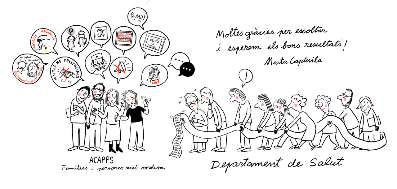Treballem, amb el departament de Salut, en un sistema de salut català inclusiu amb les mesures d’accessibilitat necessàries per a les persones amb sordesa que es comuniquen oralment