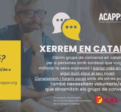 Obrim els grups de conversa en català: una oportunitat per a totes les persones amb sordesa que vulgueu parlar més i millor en català!