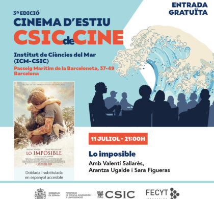 L’11 de juliol, subtitulem en directe el col·loqui previ a la pel·lícula “Lo imposible” a la terrassa de l’Institut de Ciències del Mar