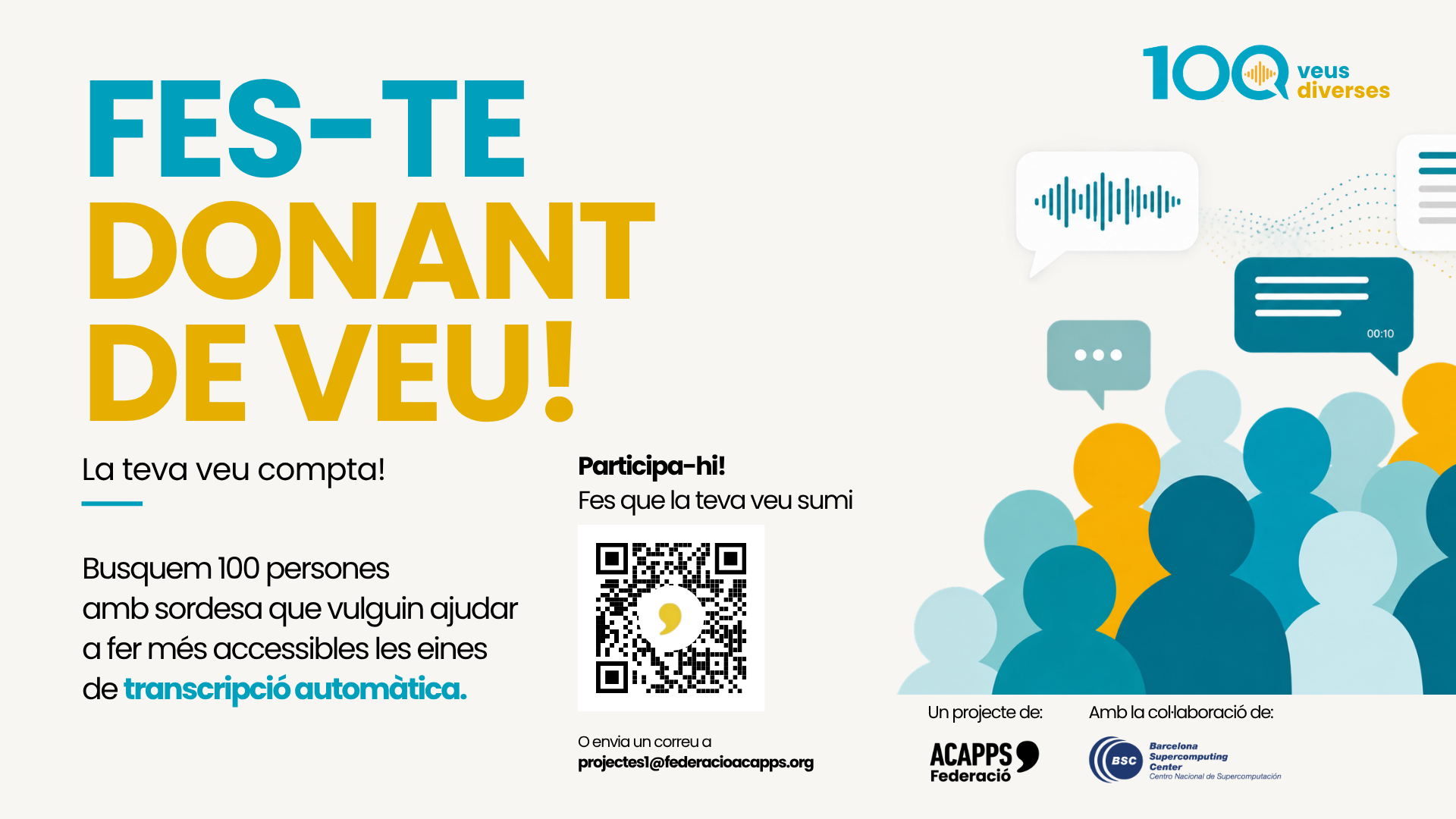 Neix “100 veus diverses”: el repte per fer més inclusiva la transcripció automàtica
